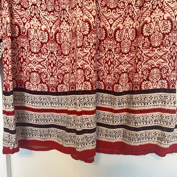 Ava Christine V-Neck Tunic Peasant Boho Flowy 3/4 Sleeve Multicolor Size Lg - Picture 10 of 14